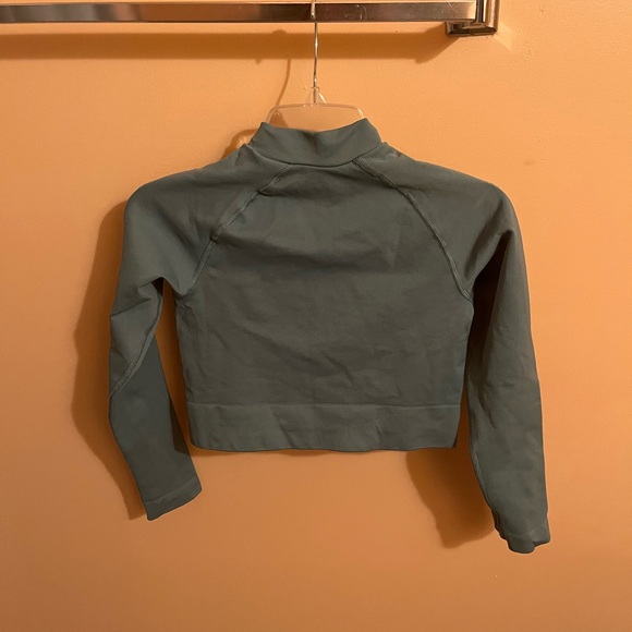 Tala Teal Half Zip Cropped Long Sleeve - Picture 4 of 7